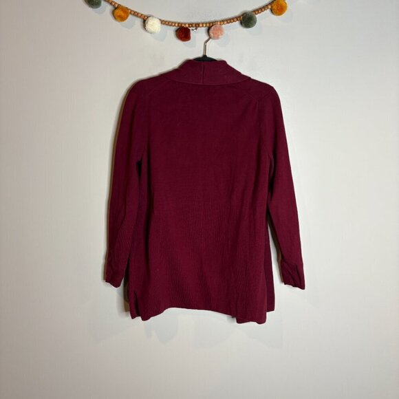 J. Crew burgundy knit sweater open blazer - Picture 4 of 4